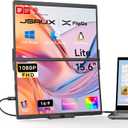 JSAUX FlipGo Lite 15.6" Portable Dual Stacked Monitor, 1080P FHD IPS Laptop Screen Extender One Cable for Triple Monitor Setup (For Windows &Linux) with Magnetic Design, Built-in Hub, No Driver Required