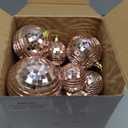 WILLBOND 12 Pack Disco Ball Mirror Ball with Hanging Ring for Fun Retro Disco Party Decorations Party Dj Lighting Effect Stage Props Game Accessories, 5.91", 3.94", 3.15", 2.36" (Rose Gold)