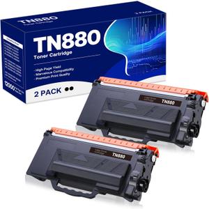 TN880 Toner Cartridge Compatible for Brother TN 880 TN850 TN820 Page Yield Up to 24,000 Pages for MFC-L6900DW HL-L6200DW MFC-L6700DW MFC-L6800DW HL-L6300DW (2 Black)