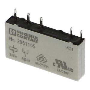 PHOENIX CONTACT REL-MR-24DC/21 (2961105), 1PDT, Ambient Temperature (Operation): -40 to +85 Degrees C, Input Voltage 24 VDC, Miniature, Plug-in, Power Contacts UP to 6 AMP, Power Relay, Single Relay 