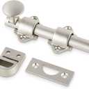 Mega Handles Dutch Door Bolt - 4 Inch Heavy Duty Slide Bolt Latch, Easy to Install Slide Latch for Dutch Doors, Suitable Slide Bolt for Toy Boxes, Cabinets, Pantry Doors and More - Satin Nickel (1 Pack)