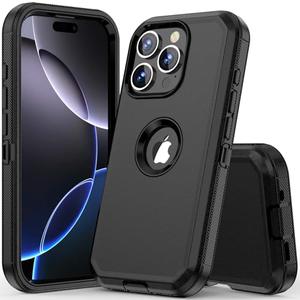 COOYA for iPhone 16 Pro Max Case Full Body Drop Protection Rugged Case Shockproof 3-Layer Heavy Duty Hybrid Non-Slip Rubber Phone Cover Front Bumper Armor Hard Shell for iPhone 16 Pro Max 5G 6.9 Black