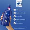NIVEA Essentially Enriched Body Lotion for Very Dry Skin with Hyaluronic Acid, Almond Oil and Deep Nourishing Serum, 72-Hour Body Moisturizer, 33.8 Fl Oz Value Size Pump Bottle