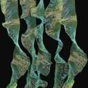 Newwiee 15 Yard Ruffle Pleated Chiffon Trim Jellyfish Organza Ribbons Ruffled Iridescent Ribbon Jellyfish Fabric Lace Fabric Trim for Hat Lantern Skirt Christmas Tree Decor(Blue Yellow)