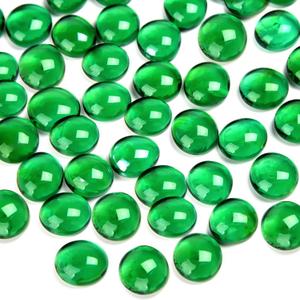 FUTUREPLUSX 1LB Green Flat Glass Marbles, Premium Colored Gems Fish Bowl Marbles Decorative Mosaic Glass Pebbles Floral Smooth Stones for Vases Aquarium Home Decor