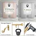 28-48 Inches Curtain Rods for Window, Vimayta 1 Inch Diameter Drapery Rod with Resin Finials, Ideal Adjustable Heavy Duty Single Curtains Rod for Bedroom, Living Room Decoration, Warm Gold