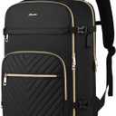 Travel Backpack for Women, Carry On Backpack for Airplanes Flight Approved, Waterproof Large Weekender Overnight Bag Fit 17 Inch Laptop with USB Charging Port, Black