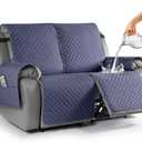 TAOCOCO Waterproof Recliner Loveseat Cover Non-Slip Sofa Slipcover, Pet Couch Cover for Loveseat Recliner with Straps, Washable Reclining Loveseat Cover Furniture Protector (2 Seater, Bluish Gray)