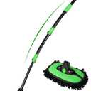 53" 15 Curved Car Wash Brush with Long Handle High Density Chenille Soft Bristle Brush Head Suitable for Cleaning Detail Roof Wheel Windshields Truck SUV RV Window