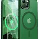 ORETECH Magnetic for iPhone 13 Case, [Compatible with Mag-Safe][2 Pcs Screen Protectors][15 FT Drop Protection], Frosted Translucent Shockproof Protective Phone Case for iPhone 13 Cover, Green
