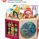 B. toys – Youniversity – Wooden Activity Cube – Developmental Learning Center – Toys for Toddlers, Kids – Alphabet, Numbers, Shapes – 12+ Months, Medium