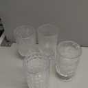 9 Set (H:7 Inch W:4 Inch) Flower Crystal Glass Vases Embossed Pedestal Vases for Centerpieces Hydroponic Glass Transparent Bottle for Home Office Wedding Dining Table Party(Clear)