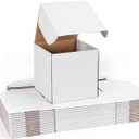 WIFTREY 15 Pack 8X8X8 Small Shipping Boxes, White Corrugated Cardboard Box 8''x8''x8'' for Mailing Packing Shipping