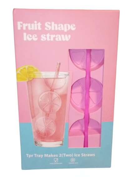 Fruit shape ice straw mold new,  Ice Cube Straw Mold, Pack of 3