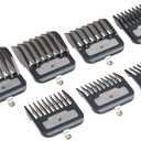 Andis Master Series Premium Clipper Guard Set  7 Count Attachment Combs with Metal Clips, Professional Cutting Guides