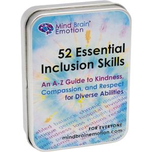 Mind Brain Emotion 52 Essential Inclusion Skills - A to Z Guide to Kindness, Compassion, Respect for Diversity and Disabilities - Educational Cards and Health Advocate to Teach Kids Empathy