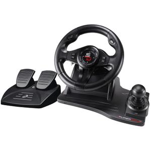 SUBSONIC - Superdrive GS550 Steering Wheel - Racing Wheel with Pedals, Paddles, Shifter. Diameter 25 cm, 270 Rotation Angle, Vibration - For Switch 2, Switch, Xbox Series X/S, PS4, Xbox One, and PC