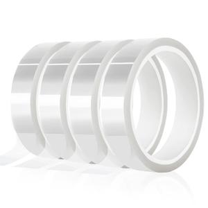 4 Rolls 20mm x33m(108ft) Clear Heat Tape,Transparent High Temperature Heat Resistant Tape,Heat Transfer Tape for Heat Press and Sublimation,Heat Transfer Vinyl,No Residue