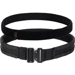 TACNEX Tactical Gun Belt Molle Battle Belt 1.75" & 1.5" Rigger Heavy Duty Belt (Black)