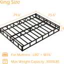 Maenizi King Box Spring 9 Inch, Heavy Duty Metal Box Spring Bed Base with Fabric Cover, Mattress Foundation, Easy Assembly, Noise Free, Black
