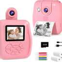 PROGRACE Kids Instant Print Camera - 1080P HD Photos & Videos - Perfect Birthday for Boys & Girls Age 3-12 with 32GB Card (Pink)