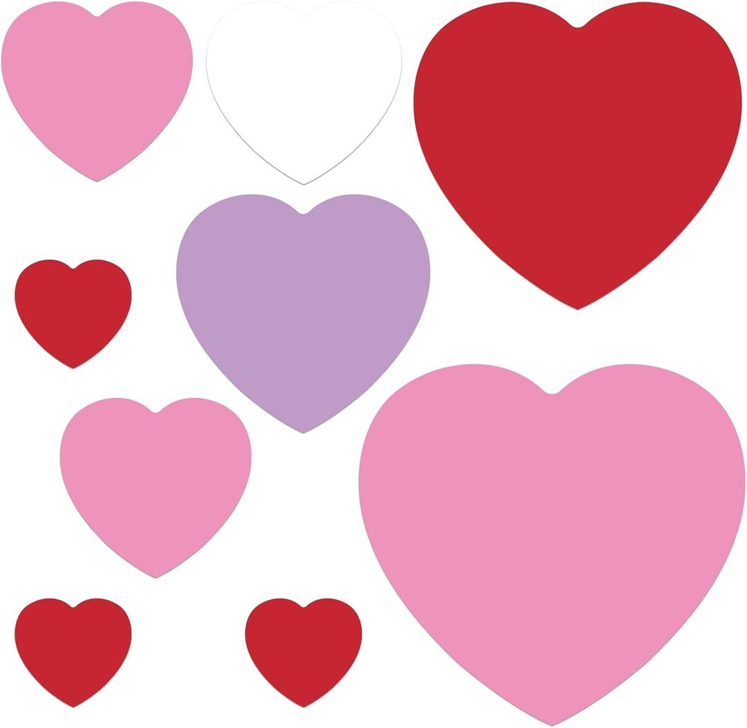 Geyee 240 Pcs Heart Paper Cutouts for Valentine Crafts Classroom Decorations Bulletin Board Assorted Sizes Heart Shaped Paper for DIY Projects Love Peace Craft Activities, 4 Sweet Colors