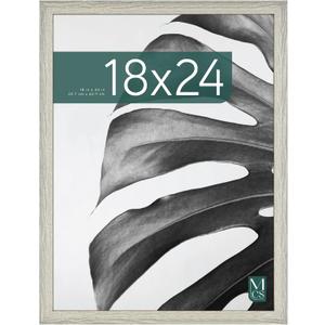MCS Studio Gallery 18x24 Poster Frame Gray Woodgrain Engineered Wood, Vertical & Horizontal Wall Hanging Large Picture Frame for Photos, Posters & Art Prints (1-Pack)