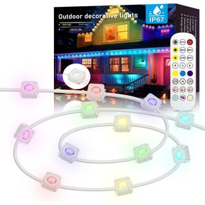 Permanent Outdoor Lights - Smart Outdoor LED Lights, 100ft RGB Color Changing, 54 Scene Modes, App Control, Waterproof IP67, Alexa Compatible