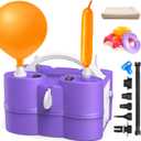 Balloon Pump Electric 3-in-1 Portable Air Pump for Inflatables and Balloons, Fast Inflation for 260q Foil Mylar Latex Double-Stuffed Balloons, Inflator Deflator for Pool Floats Air Bed (Purple)