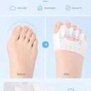 Upgraded Toe Separators & Toe Spacers for Women and Men - Podiatrist Recommended, Bunion Corrector, Foot Alignment and Pain Relief(1 Pair) (White)