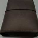 DUWUZEST Vintage leather Electronic organizer travel case, cord organizer travel, Leather charger shortage for essentials mouse, adapter, cables (dark coffee with band)