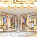 ULIFHOME H50 Clothes Rack, Large Clothing Racks for Hanging Clothes, White
Heavy Duty Garment Rack with Shelves, Freestanding Portable Wardrobe Closet 89.8'' W x 15.8" D x 76.2" H, Max Load 1400 Lbs
