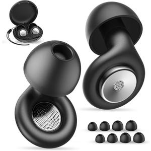 Ear Plugs for Sleeping Noise Cancelling, 30dB Noise Reduction Earplugs, Soft Silicone Reusable Hearing Protection Earplugs for Noise Sensitivity, Deep Focus, Work, Travel, Concert with Case & 8Eartips