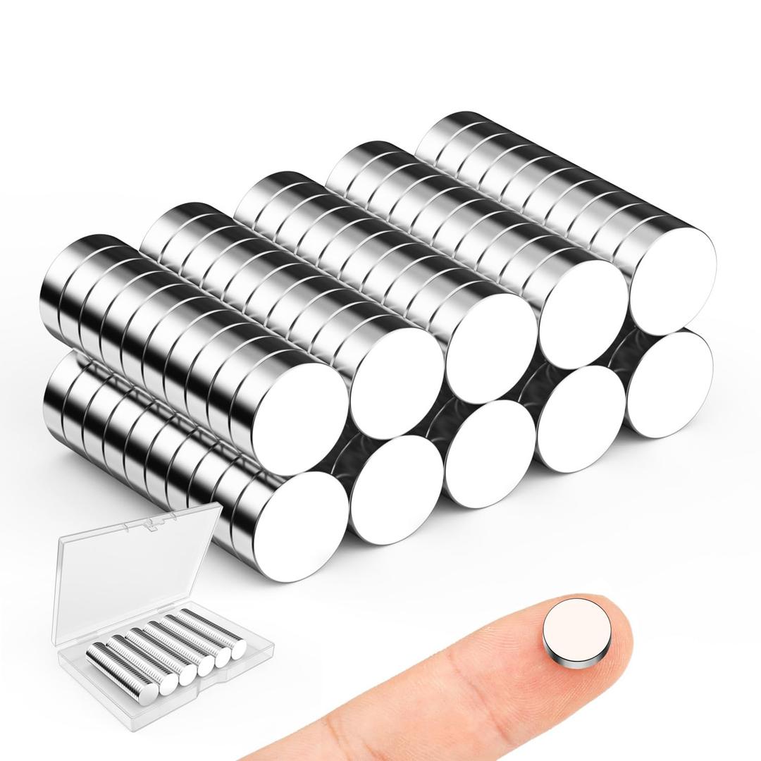 Small Magnets for Crafts, 100 Pack 10x3 mm Round Magnetic Rare Earth Neodymium Magnet for Home Kitchen Office School 3D Printing Handcrafts Refrigerator