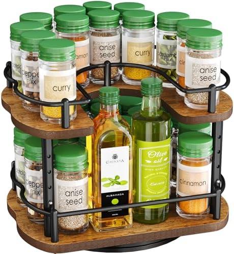 Amazon.com: Spice Rack Organization for Cabinet - Height Adjustable Rotating Lazy Susan Organizer, Spice Organizer Fits Cabinets Wide 11 inches, Clearance Height 10.5 inches : Home & Kitchen