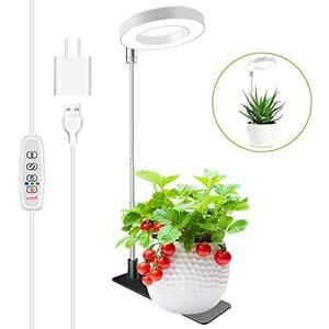 Kullsinss Grow Lights for Indoor Plants, Full Spectrum Halo Growing lamp with Detachable Base, Height Adjustable, 3 Colors, 10 Dimming, Automatic Timer, Plant Light for Succulents Small Plants