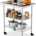 24 x 20 Inch Stainless Steel Utility Cart, Commercial Prep Cart