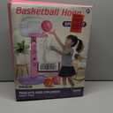 Toddler Pink Basketball Hoop Indoor Outdoor for Kids 1-3, Height Adjustable Kids Basketball Hoop with 3 Balls, Portable Mini Grils Basketball Goal Sport Toys for Baby Girls Boys Age 3 4 5 -Pink