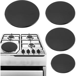 Gas Stove Burner Cap Set - 4pcs Metal Cooker Hat Replacement Kit, Burner Covers for Electric Stove, Includes 1 Large, 2 Middle, and 1 Small Cap