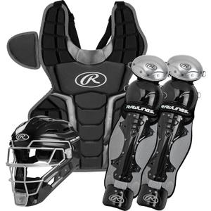 Rawlings | RENEGADE 2.0 Catcher's Set | Baseball | NOCSAE Certified | Intermediate Ages 12-15 | Black/ Silver