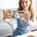 Compatible with MagSafe Case for Samsung Galaxy S23 Ultra, Cute Aesthetic Stained Glass Lily Flower Magnetic Design Phone Case, Soft TPU and Hard PC Protective Phone Cover for Women Girls