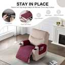 VANSOFY Recliner Chair Covers 100% Waterproof Seat Cover with Arm Reclining Cover Non-Slip Recliner Chair Covers Furniture Protector Washable Slipcover with Pocket for Pets, Dogs(Burgundy, 22")