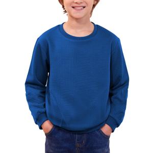 Boys Fall Casual Geometric Texture Sweatshirts Sports Crew Neck Pullover 5-14 Years (M)