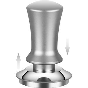 Calibrated Spring Loaded Coffee Tamper for Espresso Machine - Essential Espresso Tool for Perfect Tamping Results - Fits Portafilter Baskets(58mm, Silver)
