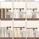 ROTHLEY Curtain Rods for Windows 48 to 84 Inch Copper Curtain Rod 1 Inch Diameter Decorative Curtain Rod Adjustable Drapery Rod Heavy Duty Window Poles for Curtains With Klick Fit Brackets-Orb Finial