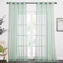 NICETOWN Sage Green Sheer Curtains 90 inch Long 2 Panels Set, Grommet Voile Sheer Textured Casual with Light Filtering Window Curtain Drapes for Bedroom/Living Room, W54 x L90