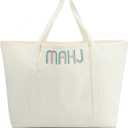 Extra Large American Mahjong Empty Bag 25.2 x 14.17 x 9.06 Inches Mahjong Tote Bag for Game Players Lover Gifts(White)