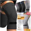 bareflex Elite Compression Knee Brace for Women & Men 2-Pack Knee Braces for Women Running Knee Pain, Knee Brace for Men, Knee Support Compression Sleeve, Medium