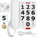 Large Number Phones for Seniors, Big Button Land Line for Seniors, 110dB+ Ringer Volume & 80dB+ Earpiece Volume, High Volume Phone, Hearing & Visually Impaired Telephone Landline Phones for Elderly