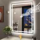 STARLEAD 28"x36" Bluetooth LED Bathroom Mirror with Dimmable Lighting, 3 Color Temperature, Anti-Fog, Touch Control, Wall Mounted Vanity Mirror for Daily Routines
